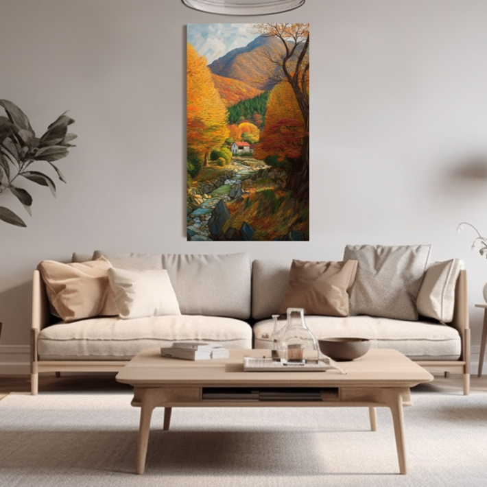 MP 거실 인테리어 부자되는 풍경화 가을 산 숲 단풍 세로 그림 No.36 MP 거실 인테리어 부자되는 풍경화 가을 산 숲 단풍 세로 그림 No.36