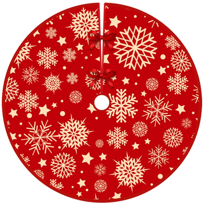 크리스마스 트리 스커트 트리스커트 장식 크리스마스 트리 바닥 깔개 스커트 산타클로스 눈송이 눈사람 순록 크리스마스 트리 하단 장식 실내 데코 파티 용 90cm 1 개