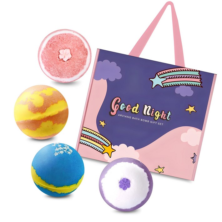 아르비앙 배쓰밤 굿나잇 4구세트, 거품 입욕제, 520g, 1개