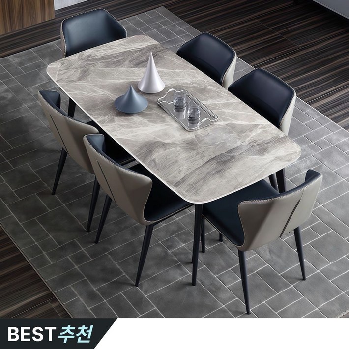 세라미엘 북유럽풍 세라믹식탁 6인용식탁 포세린 4인용세라믹식탁 대리석 식탁세트