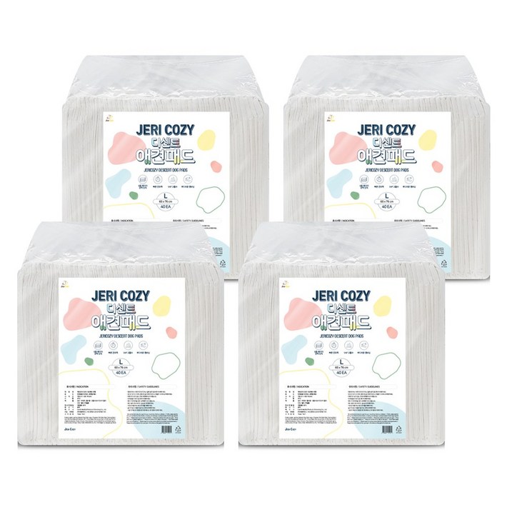 제리코지 디센트 애견패드 대형50g SAP 6g, 4개, 40개입 제리코지 디센트 애견패드 대형50g SAP 6g, 4개, 40개입