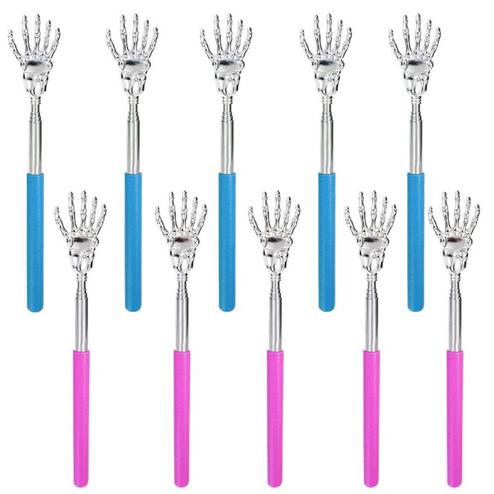 해골손 4단 접이식 스텐 휴대용 안테나 효자손 F타입, 07혼합A, 10개