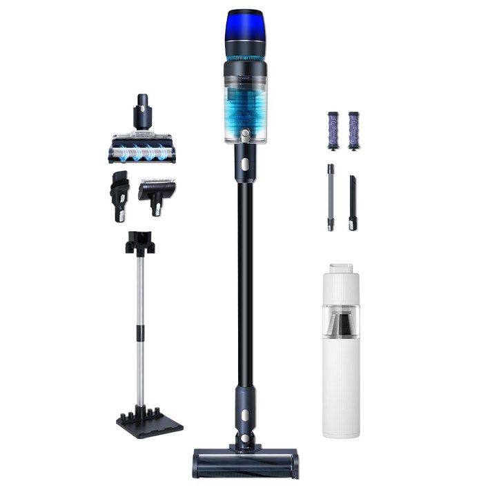 최신형 차이슨 무선 청소기 BLDC V50 자동충전 거치대  아쿠아 물걸레 키트  고사양 흡입력, BLDC V50, 그레이블랙