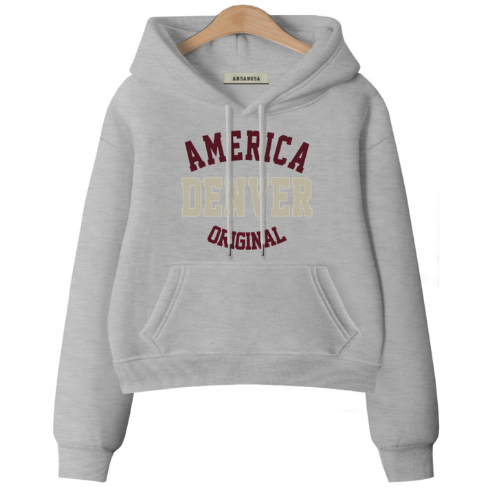 ANSANGSA 댄버A 여성 semi크롭 루즈핏 후드 스웨트셔츠