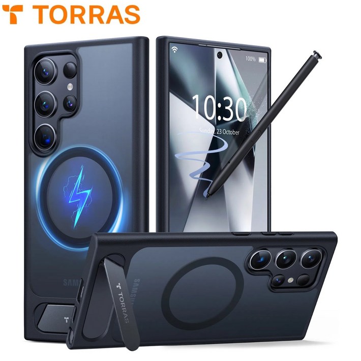 공식 TORRAS 토라스 Pstand 맥세이프 킥스탠드 밀리터리 등급 보호 다각도 조절 가능 슬림핏 핸드폰 케이스