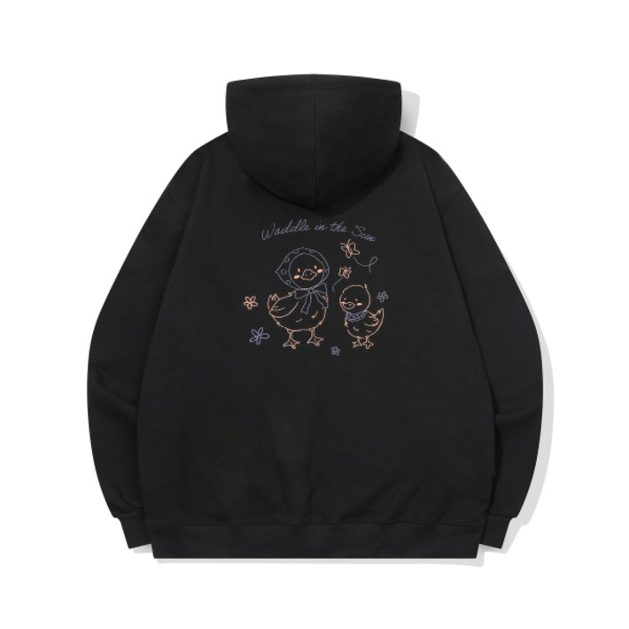 꼼파뇨 반다나덕 자수 후드티 블랙 7849848