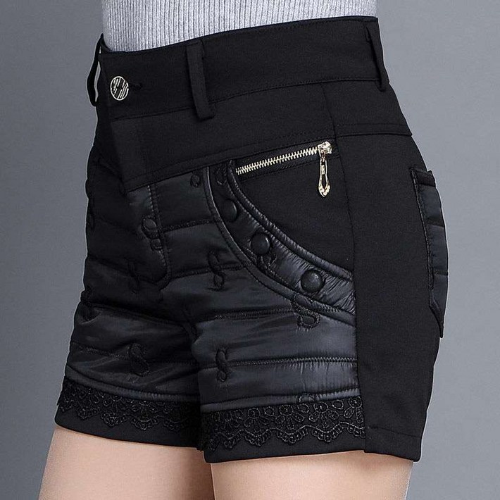 와이투 여성 패딩반바지 누빔 퀼팅 다운 쇼츠 골프 밴딩 숏팬츠