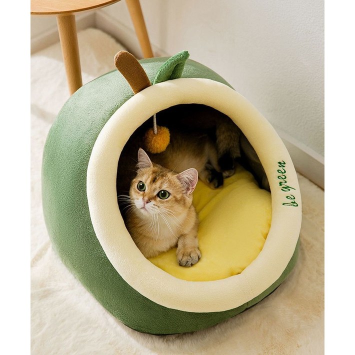 반려동물 고양이 숨숨집 하우스 귀여운 동굴집, 1개, 그린 아보카도 반려동물 고양이 숨숨집 하우스 귀여운 동굴집, 1개, 그린 아보카도