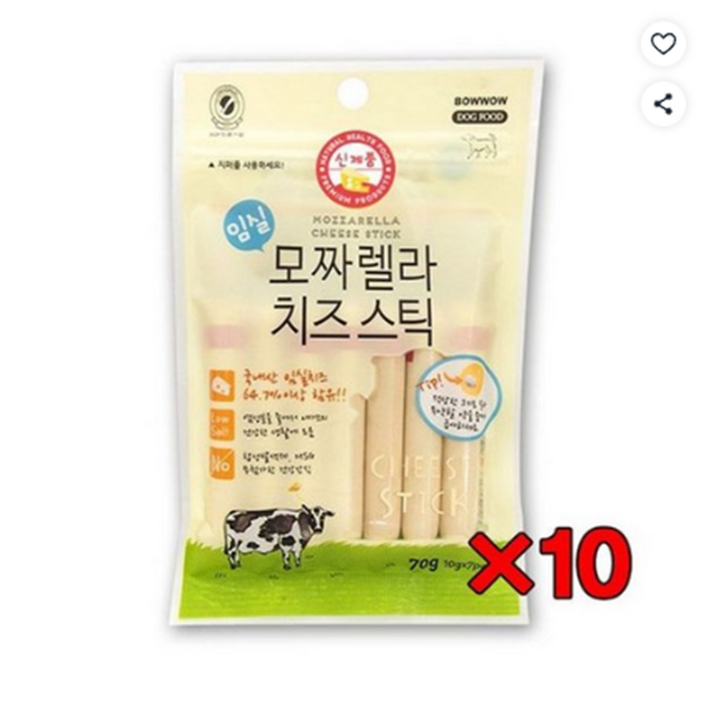 바우와우 모짜렐라 치즈 소세지 70g(7p) 애견간식 X10