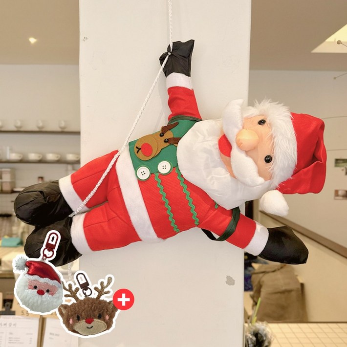 크리스마스 사다리 산타 인형 트리 벽 장식 소품, 1개, 귀여운산타