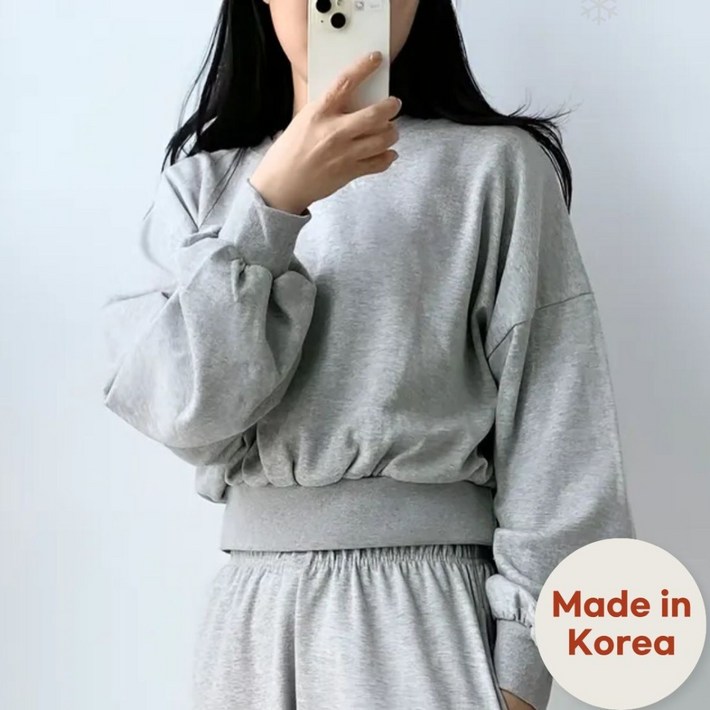 에일룸 크롭 루즈핏 맨투맨 티셔츠