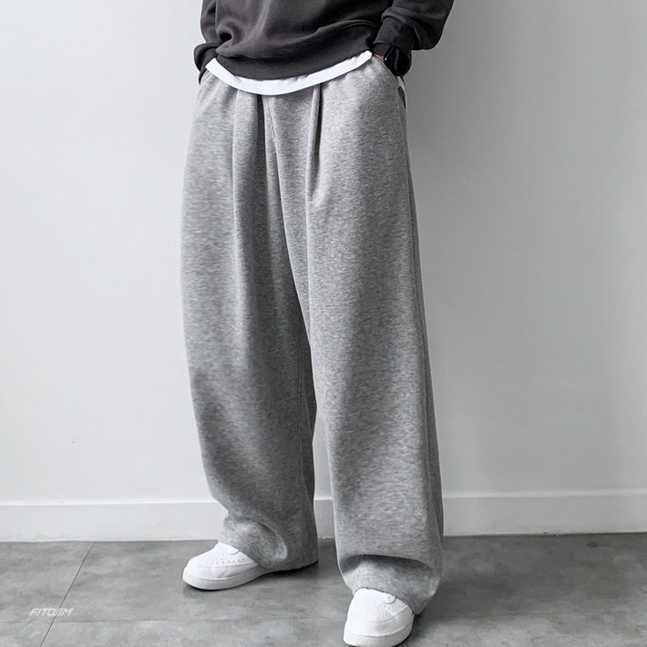 FITOJIM 남자 원턱 와이드팬츠 벌룬 팬츠 츄리닝 트레이닝 바지