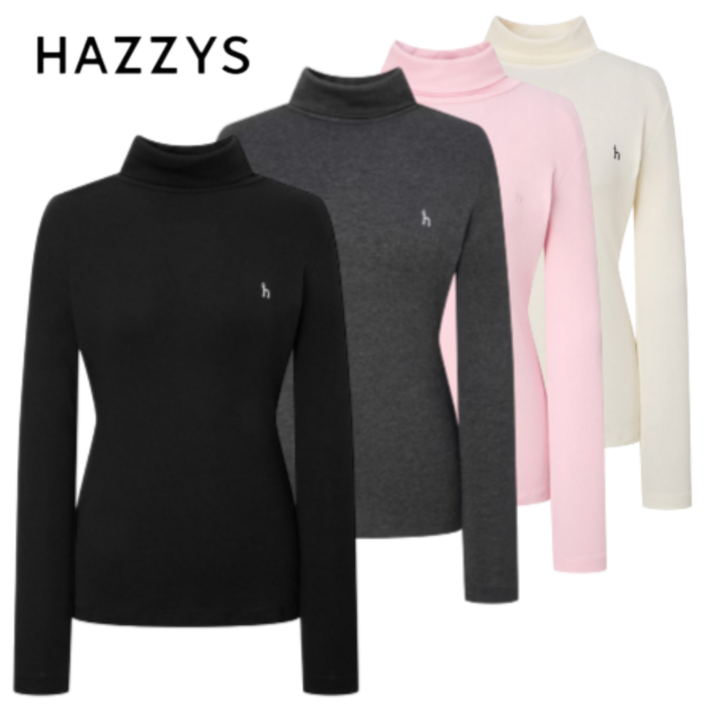 백화점발송 헤지스 여성 목폴라 티셔츠 겨울 등산 골프 캠핑 일상 모달 터틀넥 긴팔티