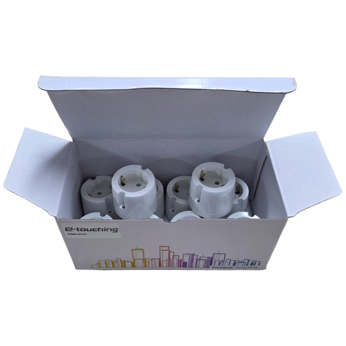 전기전자 접지 노출 1구 콘센트 원형 돼지코 편리한 핀타입 산업용, 화이트계열, 16개, 60mm