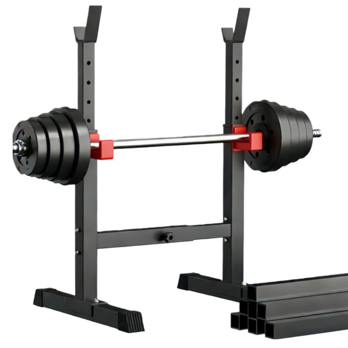 바벨 거치대 스쿼트운동기구 바벨랙 높이조절 일체형 스쿼트 랙 헬스 실내 훈련 기자재 단련해 다기능 수납