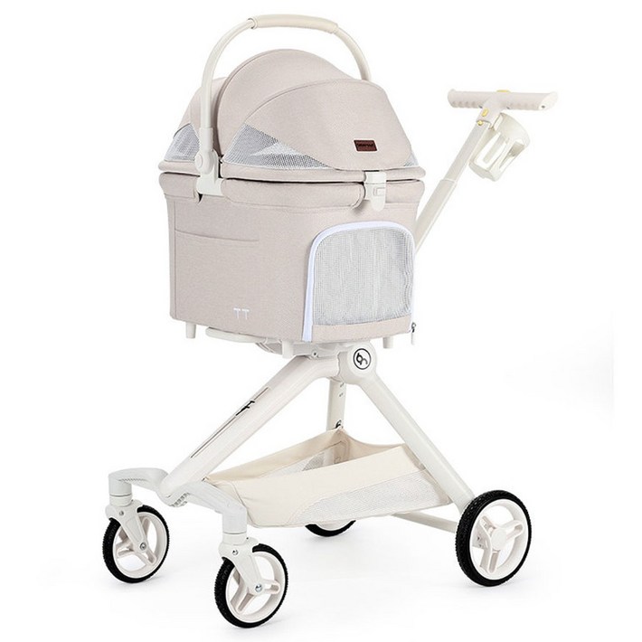 베베로드 TT 프리미엄 강아지 애견 유모차 분리형 접이식 캐리어, 1개, 베베로드 TT 베이지