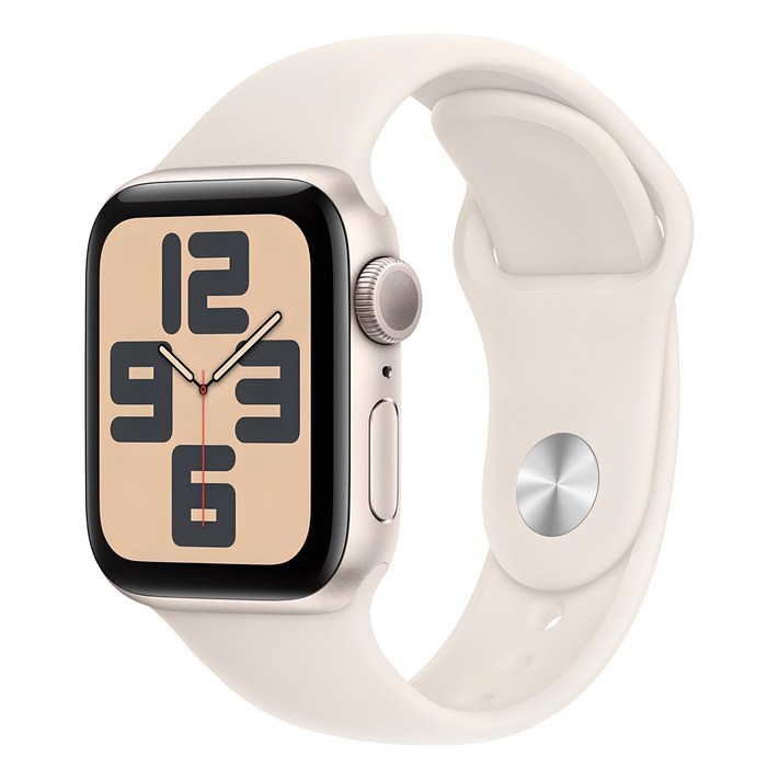 Apple 정품 2024 애플워치 SE 2세대 알루미늄 케이스, 40mm, GPS, 스타라이트 스타라이트 스포츠 밴드, SM Apple 정품 2024 애플워치 SE 2세대 알루미늄 케이스, 40mm, GPS, 스타라이트 스타라이트 스포츠 밴드, SM