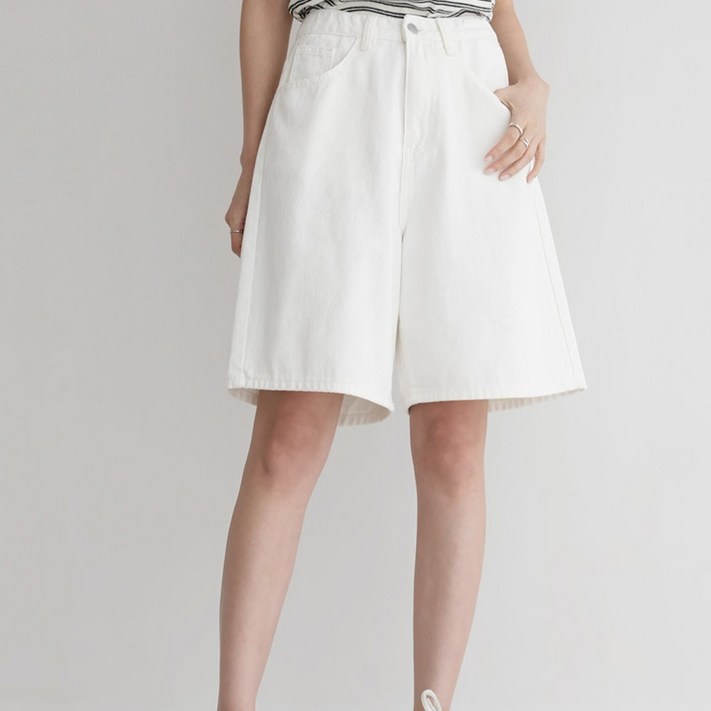 앤드스타일 여성용 베이직 트윌코튼 버뮤다 반바지 264652