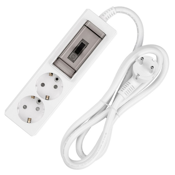 스윗홈 국내생산 고용량 배선차단용 멀티탭 2구, 1.5m, 혼합색상, 1개