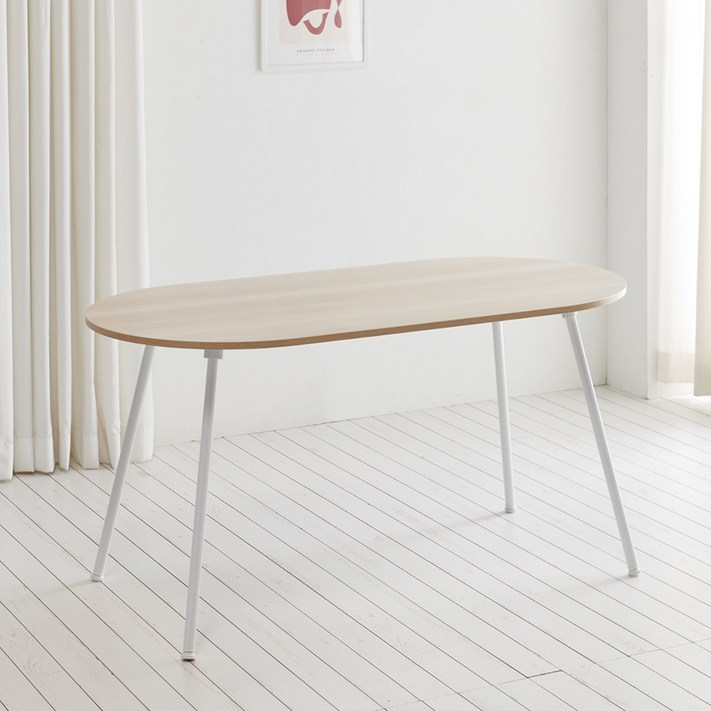 스칸디무드 쿠크 타원형 4인용 식탁 테이블 1200 x 800 mm, 메이플