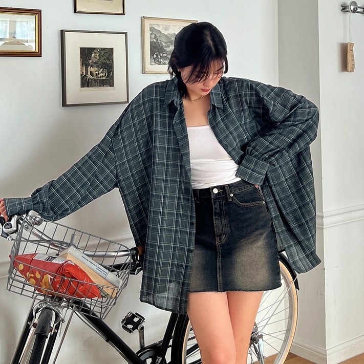 리뷰BEST 4XL 크고이쁨올핏 쿨 남방체크 2color