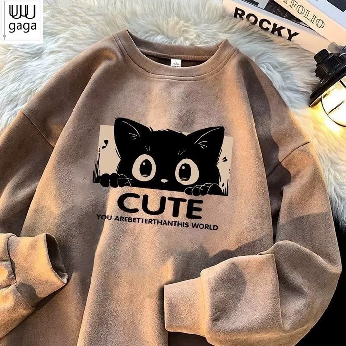 유유가가 남녀공용 귀여운 고양이 캐릭터 맨투맨