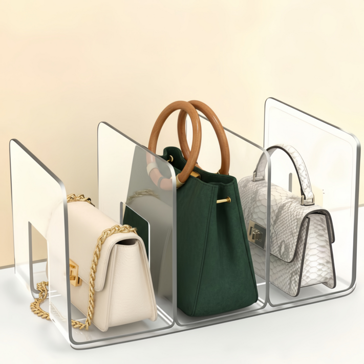 융풍 가방보관함  수납 정리함 아크릴 케이스 수납함 가방 정리함 가방 수납장 투명 수납정리함 가방걸이
