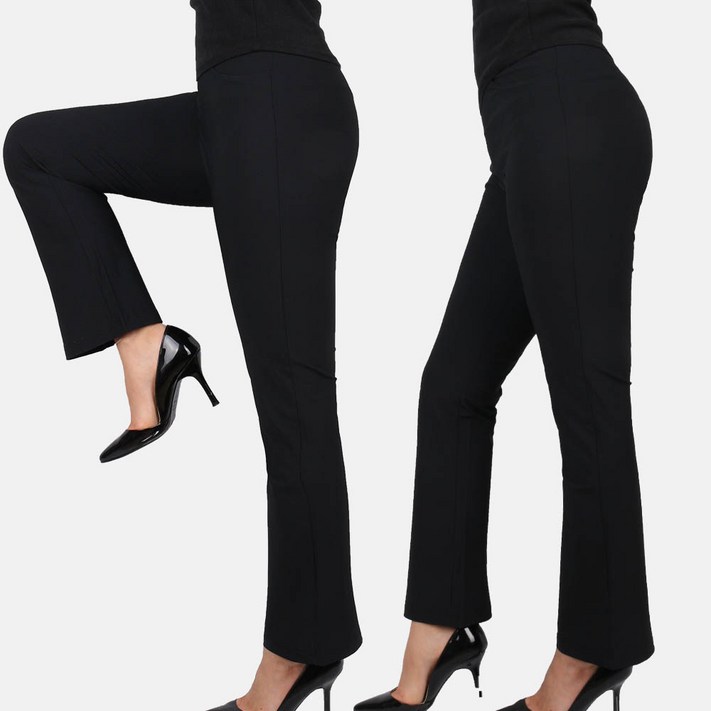 국내제작 11여성나팔바지 겨울 기모 인기 부츠컷 슬랙스 슬림핏 밴딩 스판 외출복 골프웨어 빅사이즈