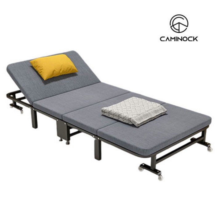캠인노크 4단 접이식 휴대용 간이침대 190cmX70cm, 그레이 캠인노크 4단 접이식 휴대용 간이침대 190cmX70cm, 그레이