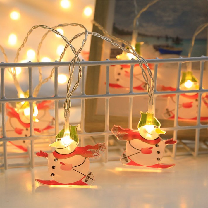 워스해빙 크리스마스 LED조명 가랜드 귀여운 캐릭터 아크릴 전구 산타눈사람, 1개
