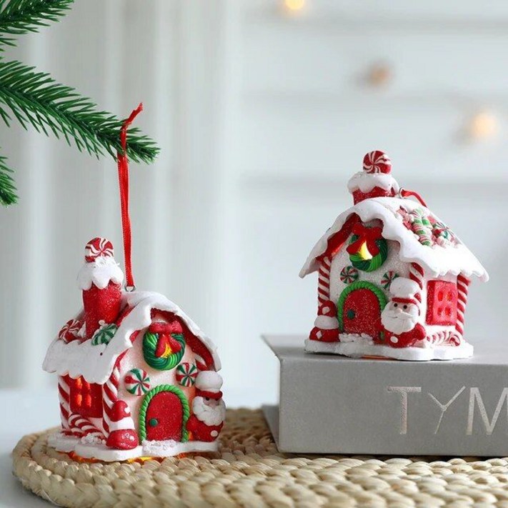 러후후 크리스마스 쿠키 하우스 과자집 오너먼트 트리 장식, F. 산타 흰 집