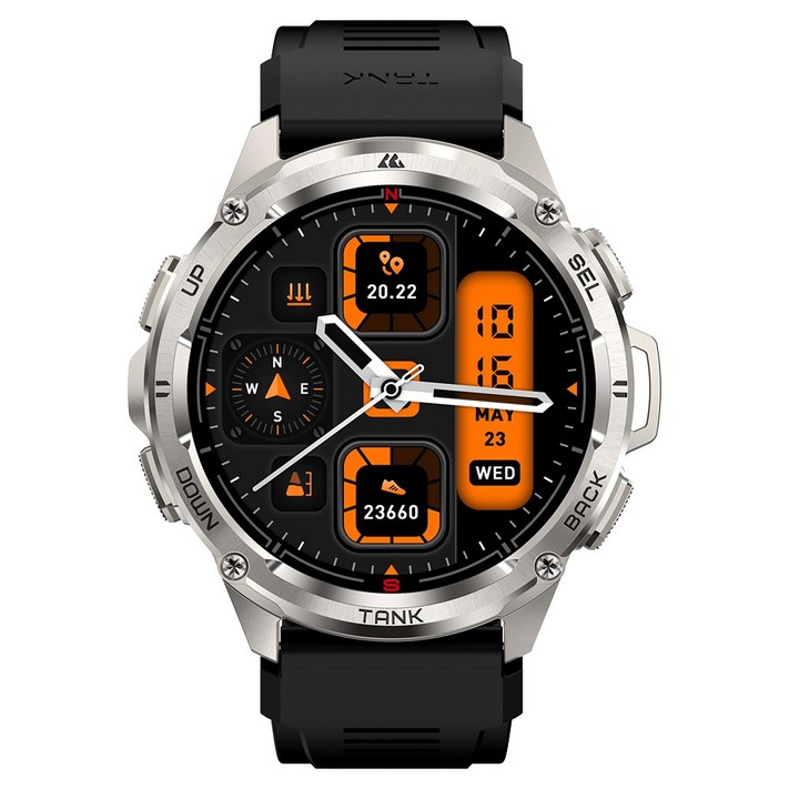 KOSPET TANK T3 ULTRA 코스펫 탱크 T3울트라 스마트 워치 블루투스통화 5ATM방수 야외운동, 실버