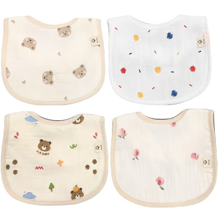 럭셔리베이비 6중 요루거즈 턱받이 기본형 D세트