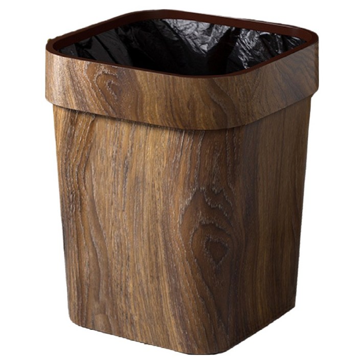 썬앤드림 빈티지 인테리어 사각 휴지통 12L, 빈티지 우드