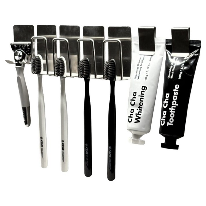 홈나나 2세대 올 스텐 칫솔걸이 4인 세트, 스테인레스, 1세트