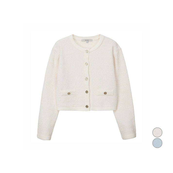 온앤온 여성용 트위드 조직 배색 가디건 NEK3MD341