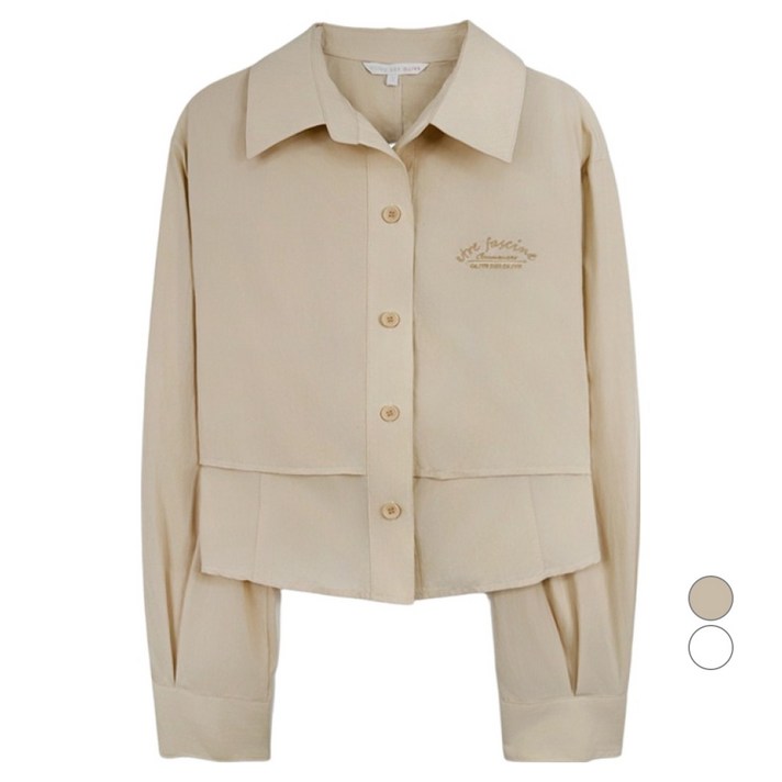 올리브데올리브 여성용 덪장 이중 크롭 셔츠