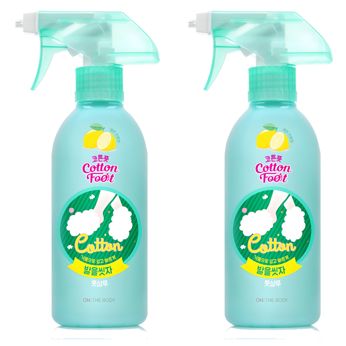 온더바디 발을씻자 풋샴푸 프레쉬 레몬민트향, 2개, 385ml