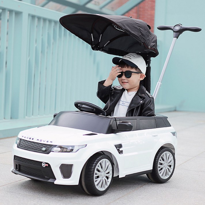 대호토이즈 3세대 레인지로버 전동푸쉬카 전동차, 화이트, 1개