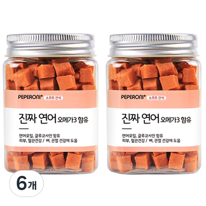 페페로니 애견용 져키 180g, 연어, 180g, 6개 페페로니 애견용 져키 180g, 연어, 180g, 6개