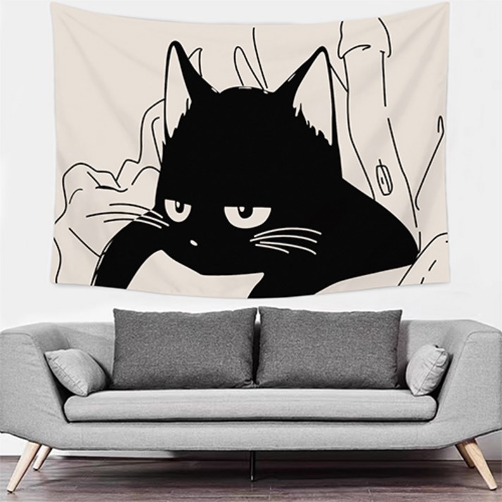 홈플로우 블랙캣 시리즈 인테리어 벽장식 태피스트리