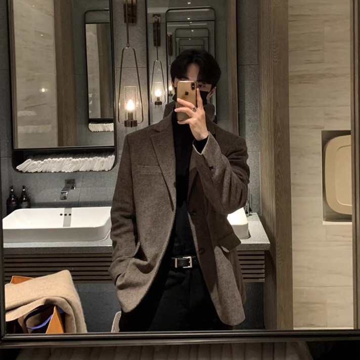 스타일닥터 가을겨울 울 남성 빅사이즈 루즈핏 하객룩 정장 재킷 코트