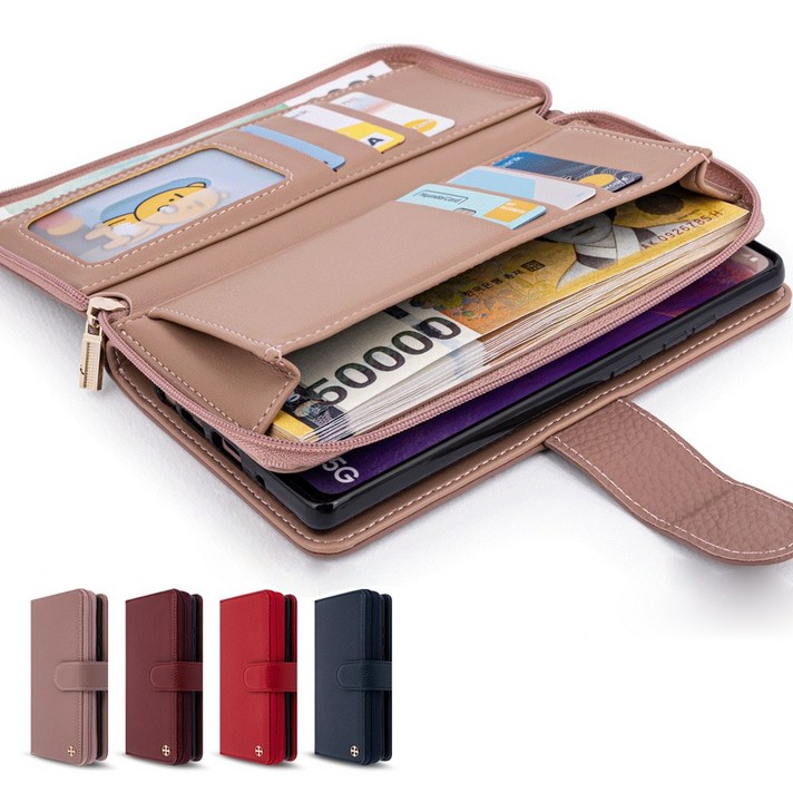 갤럭시노트9 천연가죽 지퍼 다이어리 케이스 빈센트