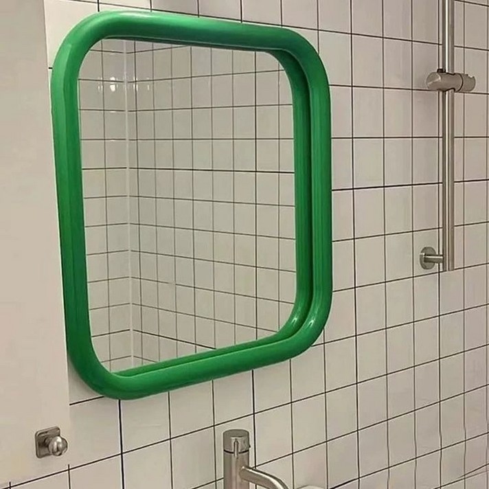 미드센츄리 비정형 스텐 도넛 화장실 거울 스테인리스 욕실