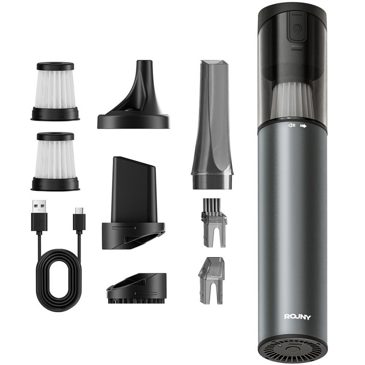 ROUNY 무선 차량용 청소기 먼지 흡입과 바람 부는 겸용 휴대용 청소기 강력 에어건