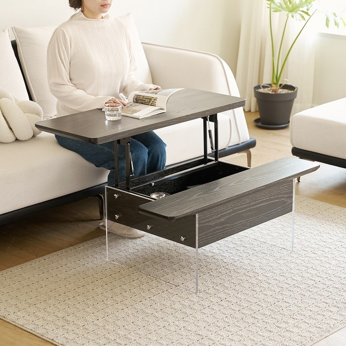 썸앤데코 해리 거실 리프트업 1000 소파 테이블 플랩도어형