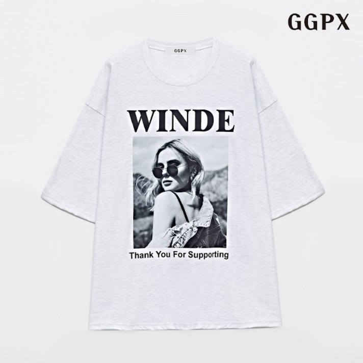 GGPX 윈드 전사 프린팅 라운드 루즈핏 반팔 티셔츠 GOALW022D GGPX 윈드 전사 프린팅 라운드 루즈핏 반팔 티셔츠 GOALW022D