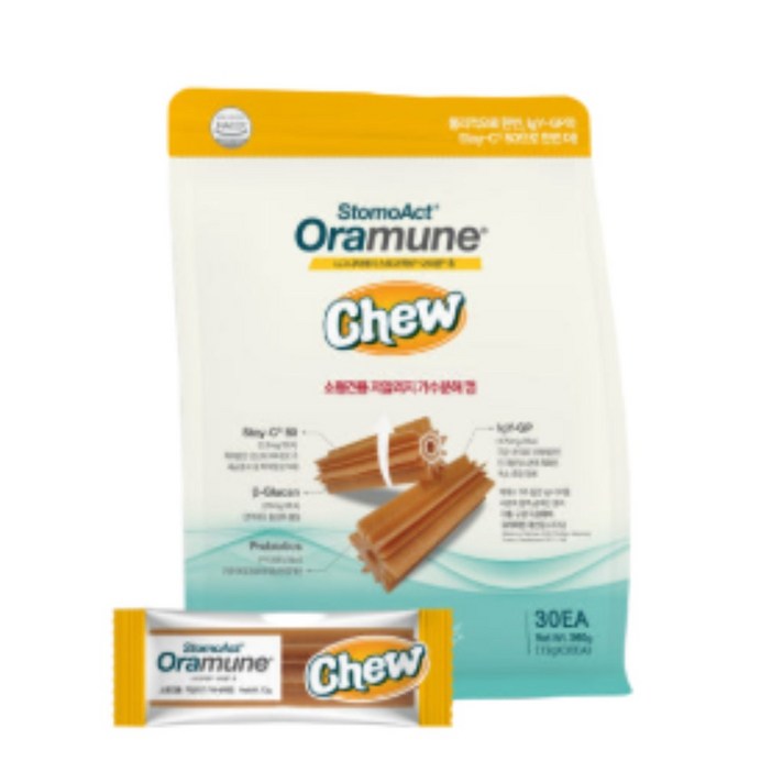 시그니처바이 스토모액트 오라뮨츄S 가수분해 치석껌 하드 12gX30개, 구강건강, 1개, 360g