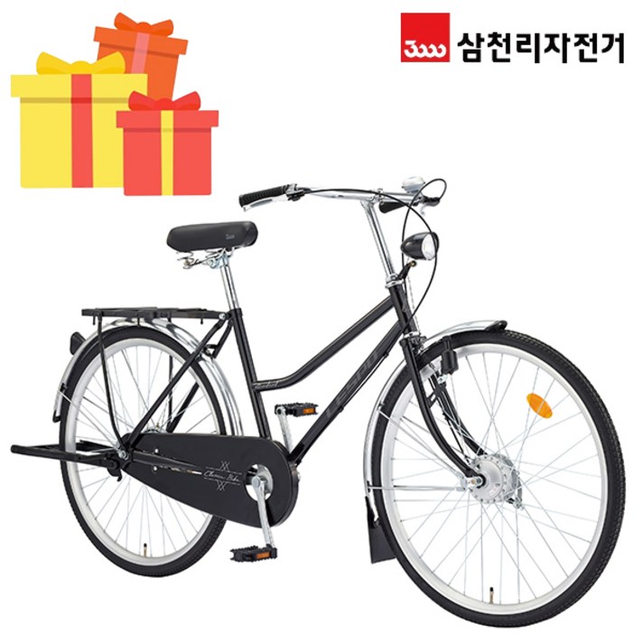 삼천리 완조립 2024 표준S 26인치 다목적 시티형 클래식 자전거, 24년형블랙