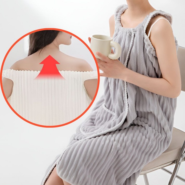 오제브 등드름 빅사이즈 똑딱이 버튼 나시 샤워가운